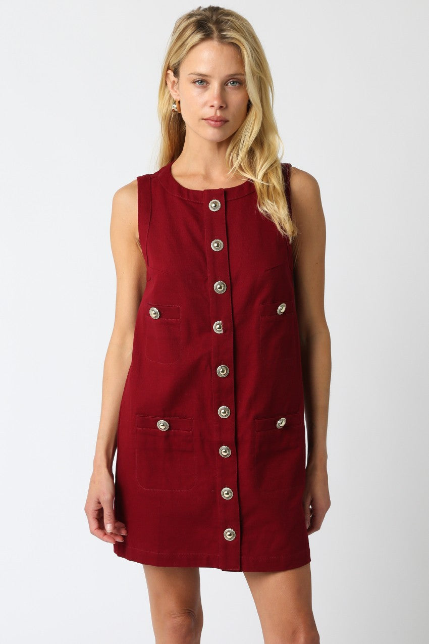 Karina Button Mini Dress