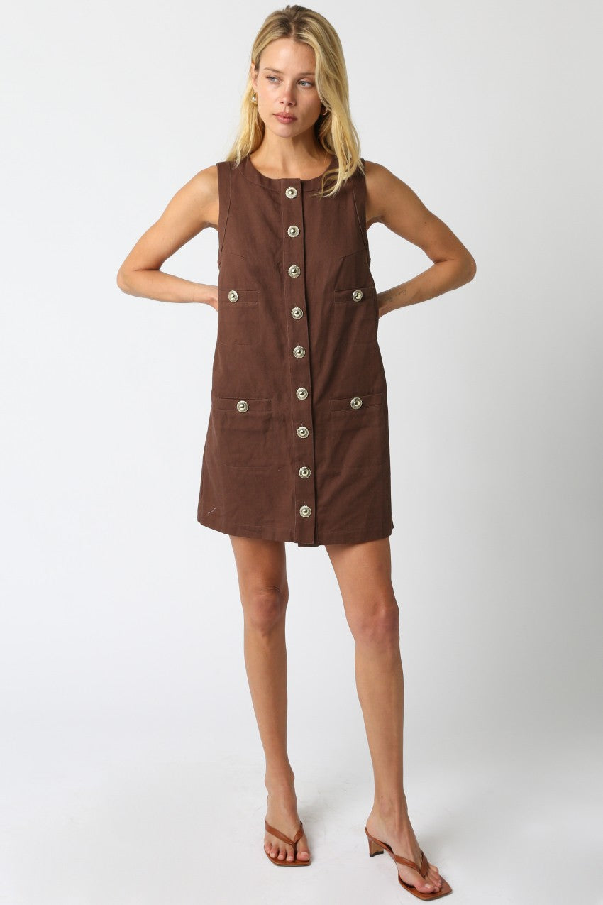 Karina Button Mini Dress