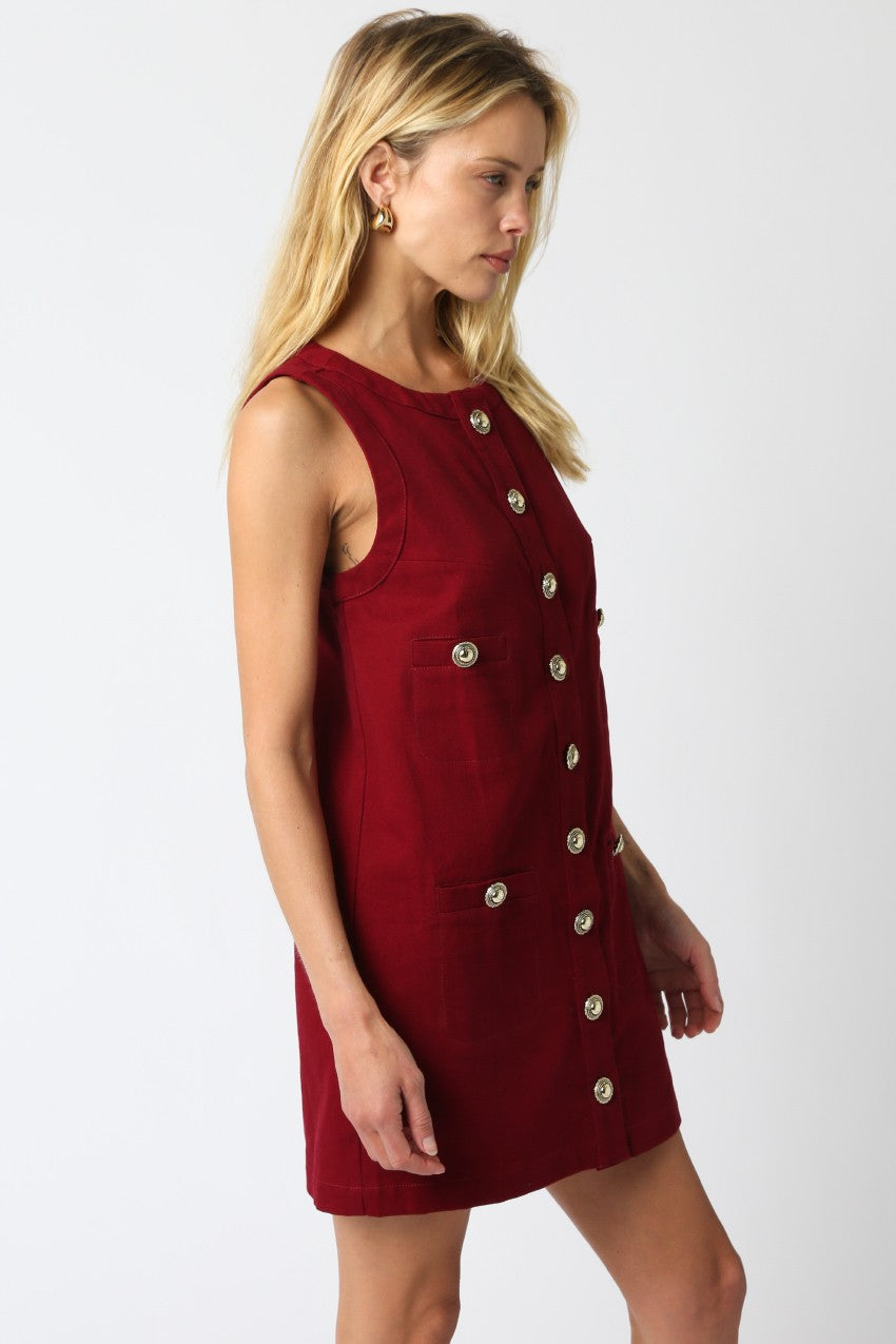 Karina Button Mini Dress