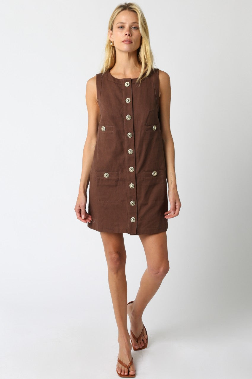 Karina Button Mini Dress