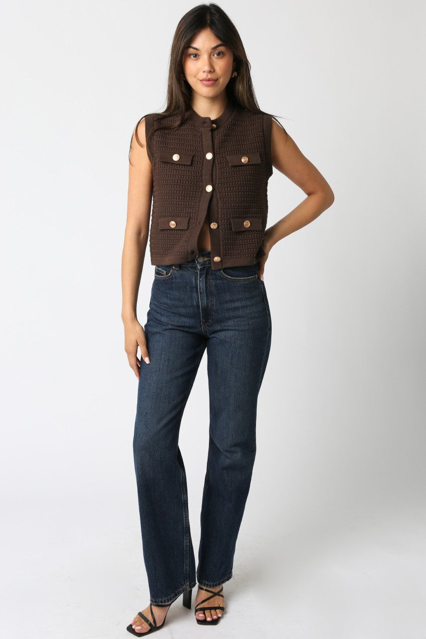 Selena Button Up Knit Vest