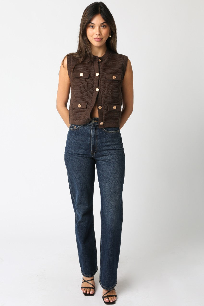 Selena Button Up Knit Vest