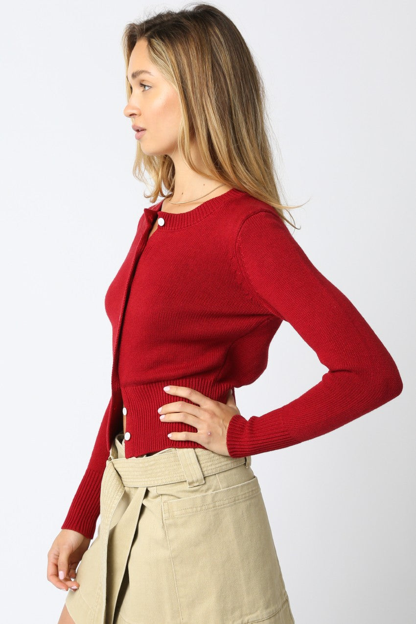 Mekalia Button Knit Top