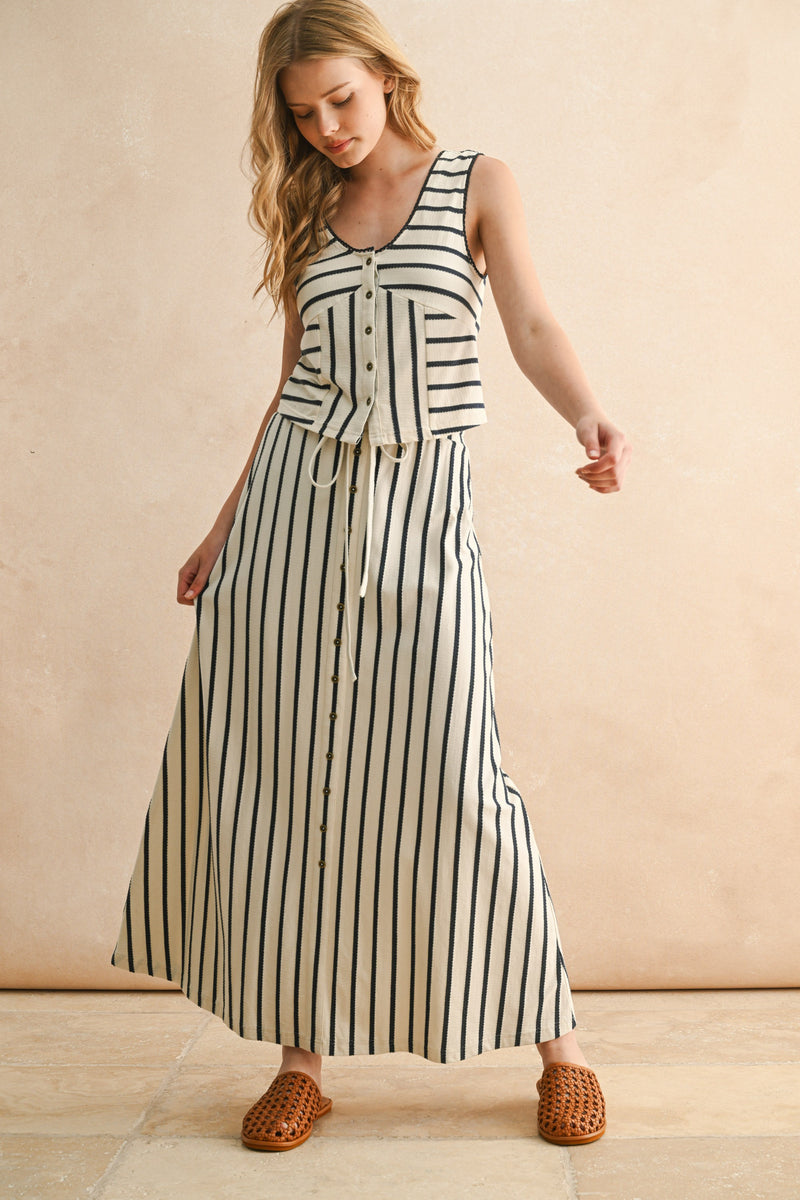 Button Up Babe Maxi Skirt