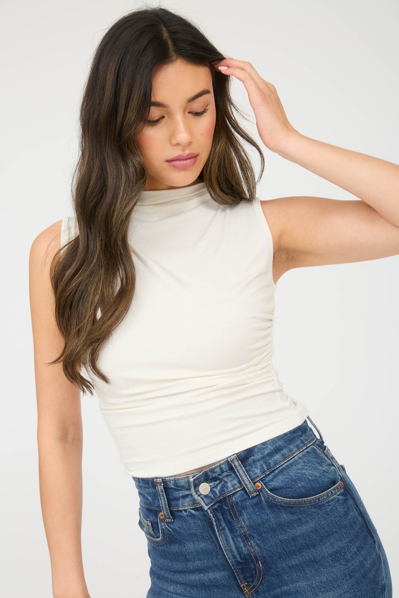 Say Everything  Ruched Tank Top