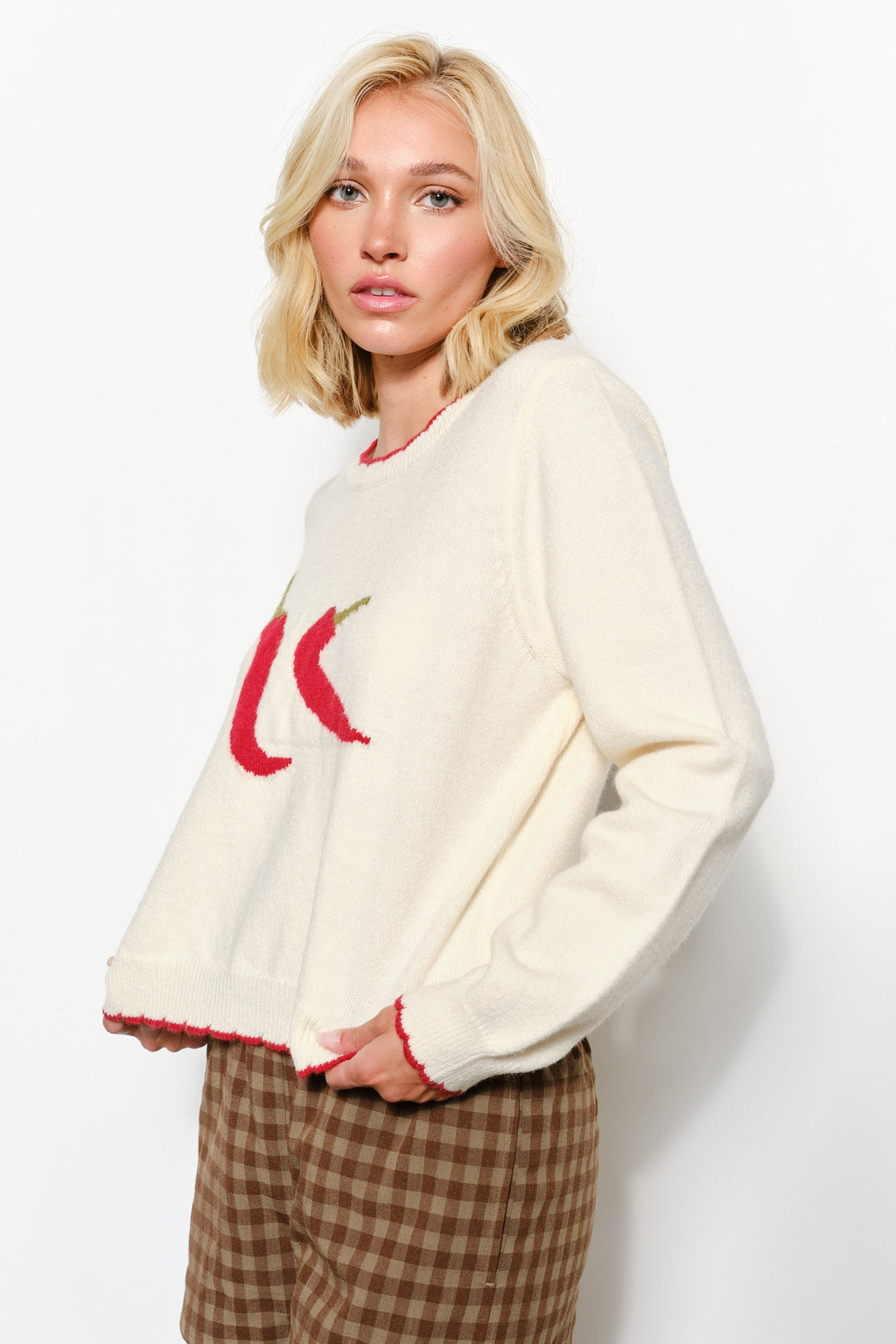 Carly Chili Print Sweater