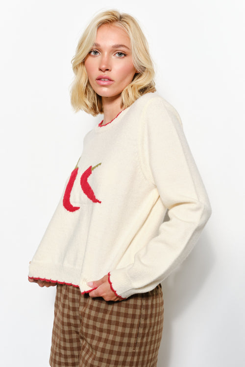 Carly Chili Print Sweater