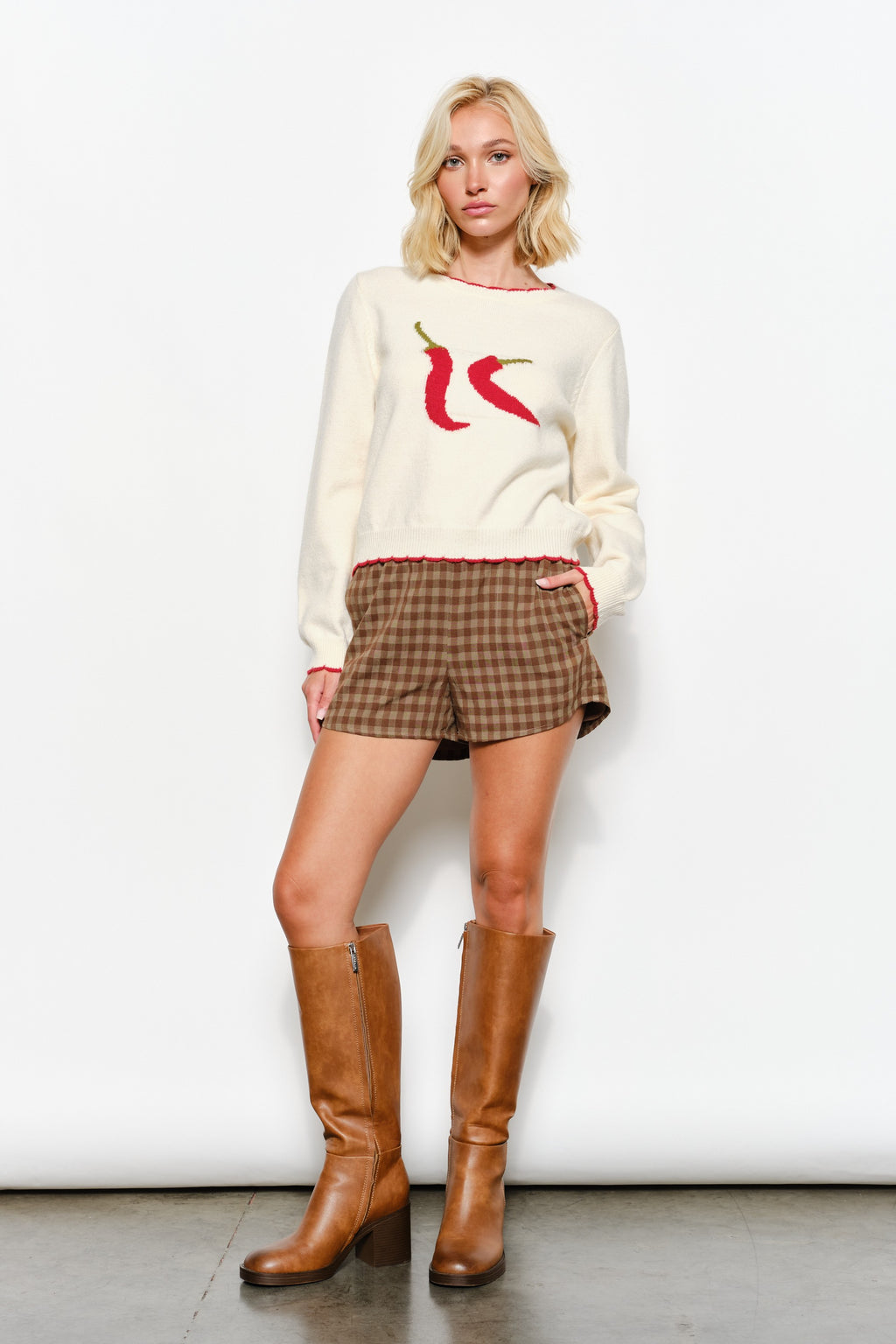 Carly Chili Print Sweater