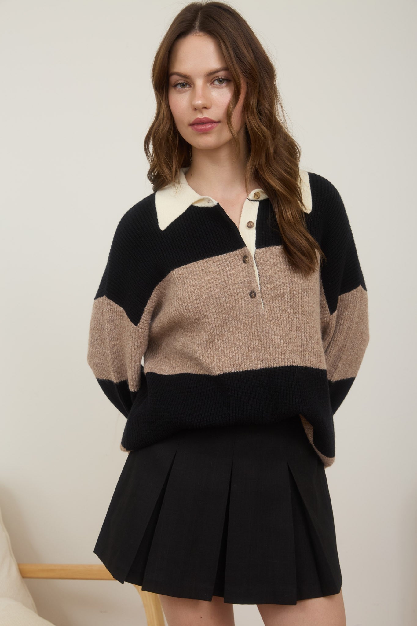 The Westerburg Stripe Polo Sweater