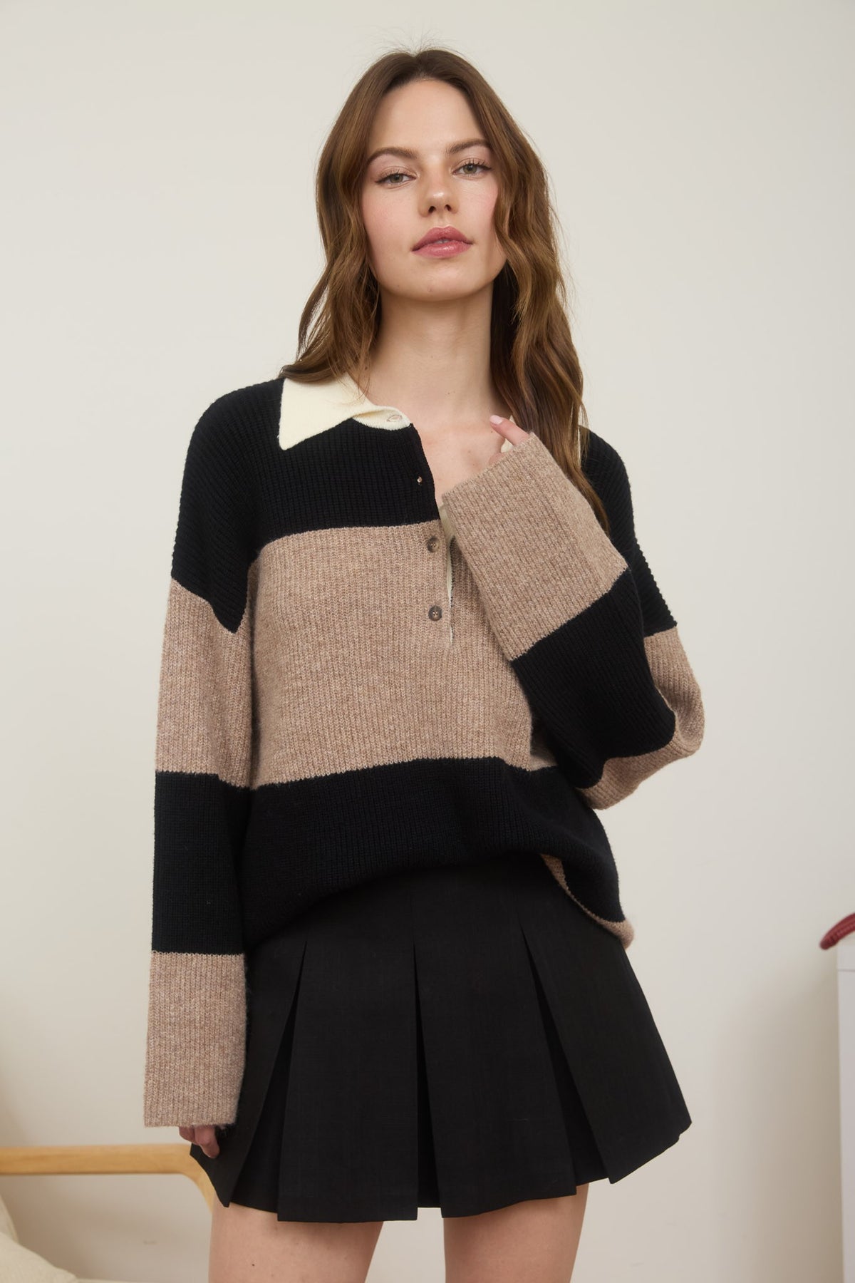The Westerburg Stripe Polo Sweater