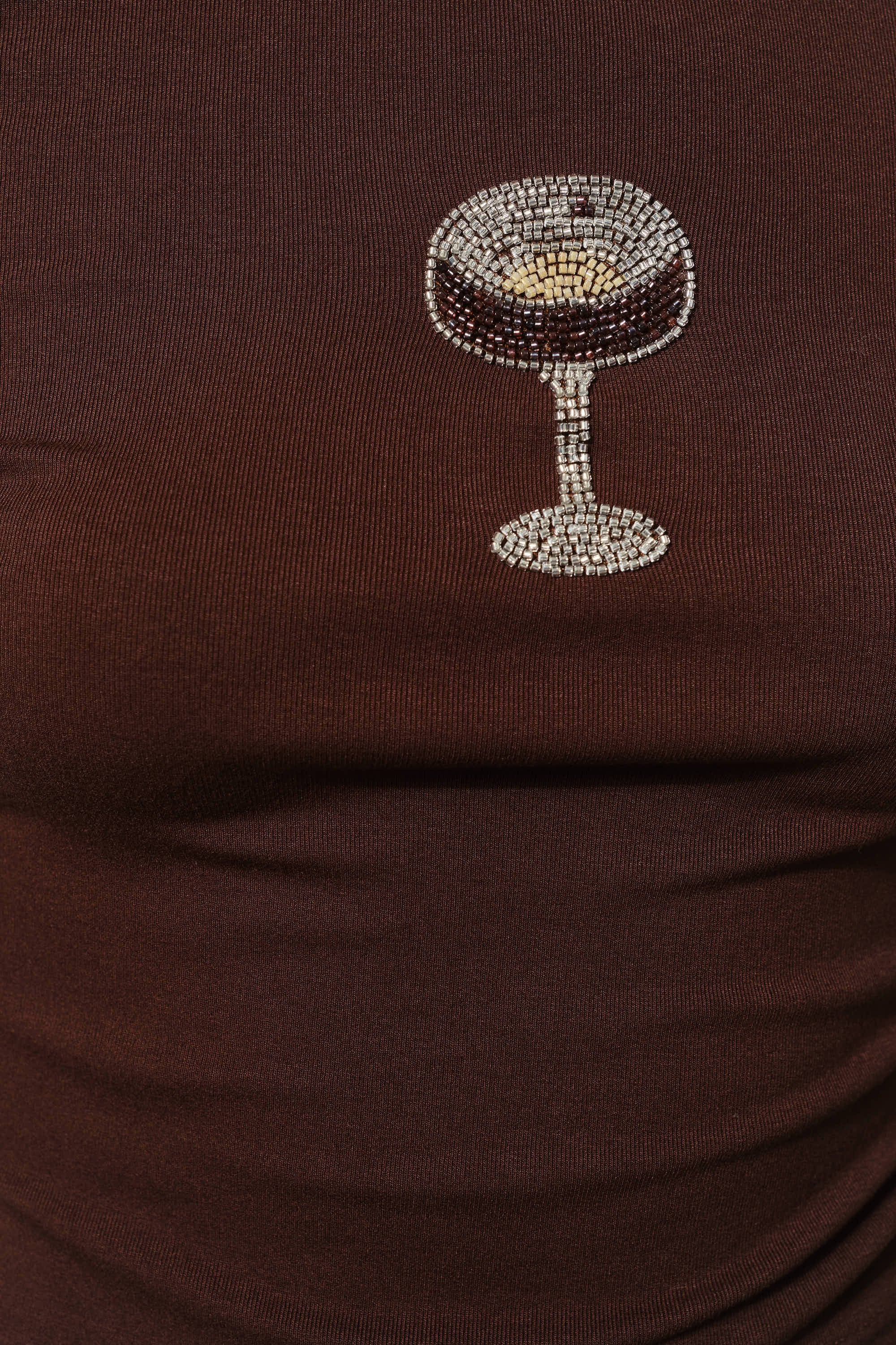 Colleen Espresso Martini Beaded Top