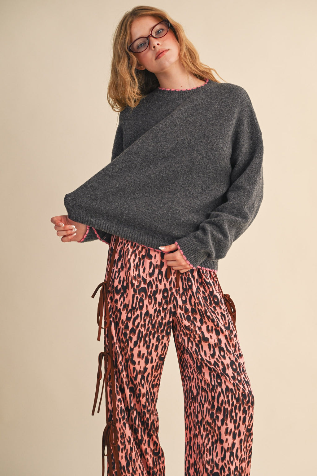 Harper Contrast Scallop Sweater Mila Scallop Knit