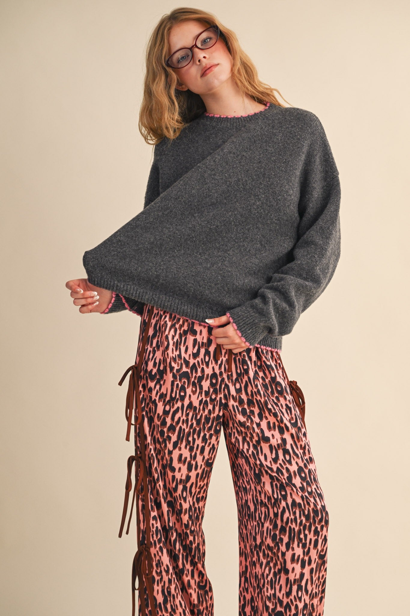 Harper Contrast Scallop Sweater Mila Scallop Knit