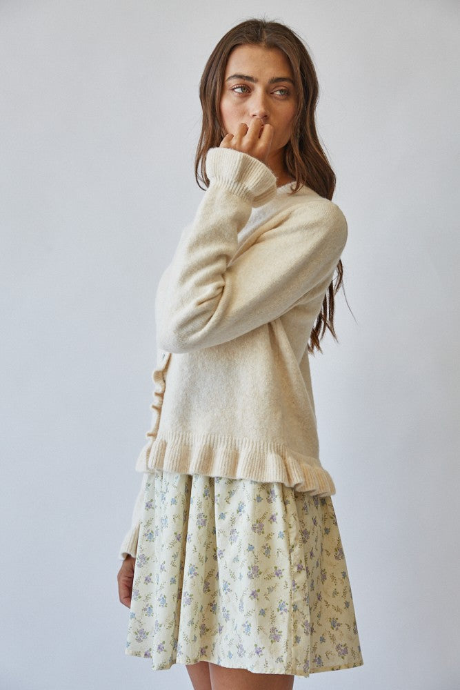 Ruffle Me Cozy Knit Cardigan