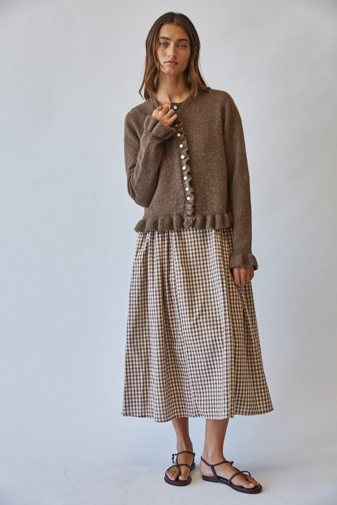 Ruffle Me Cozy Knit Cardigan