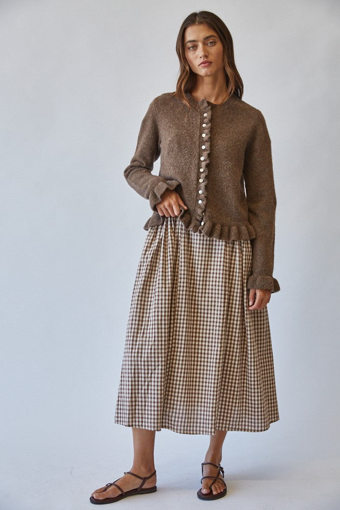 Ruffle Me Cozy Knit Cardigan