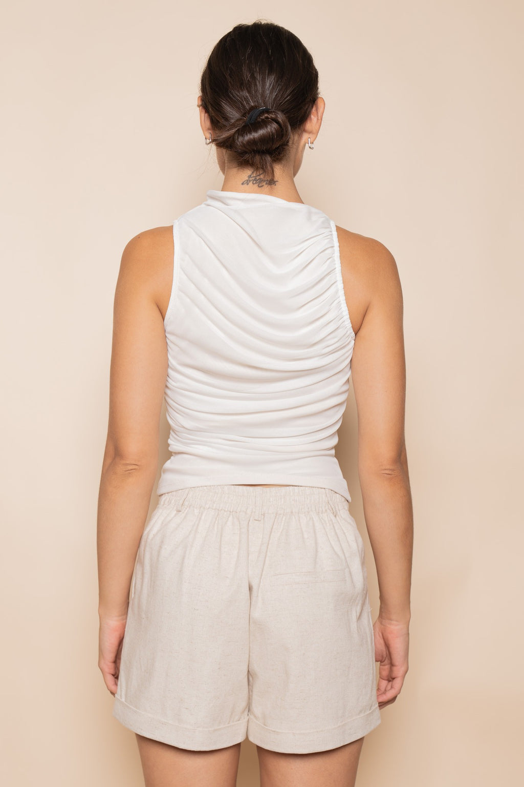City Heat Ruched Mesh Tank Top