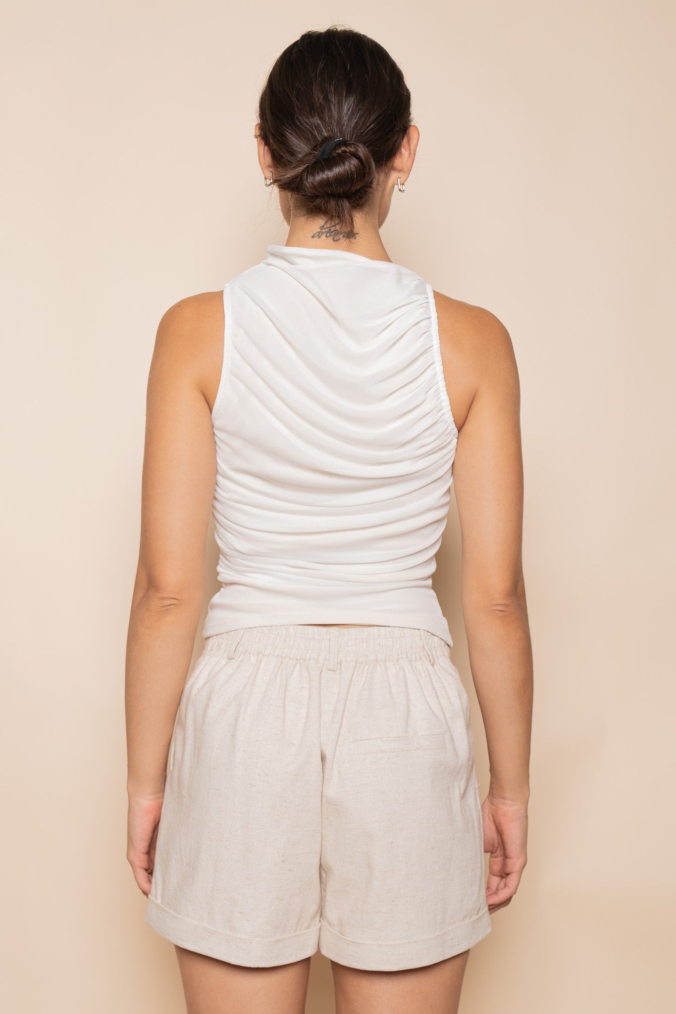 City Heat Ruched Mesh Tank Top