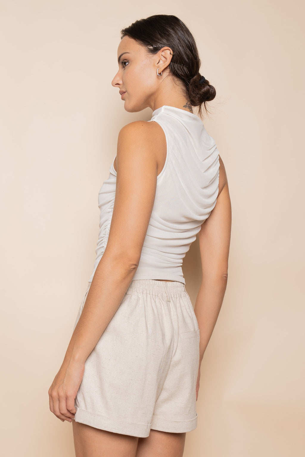 City Heat Ruched Mesh Tank Top