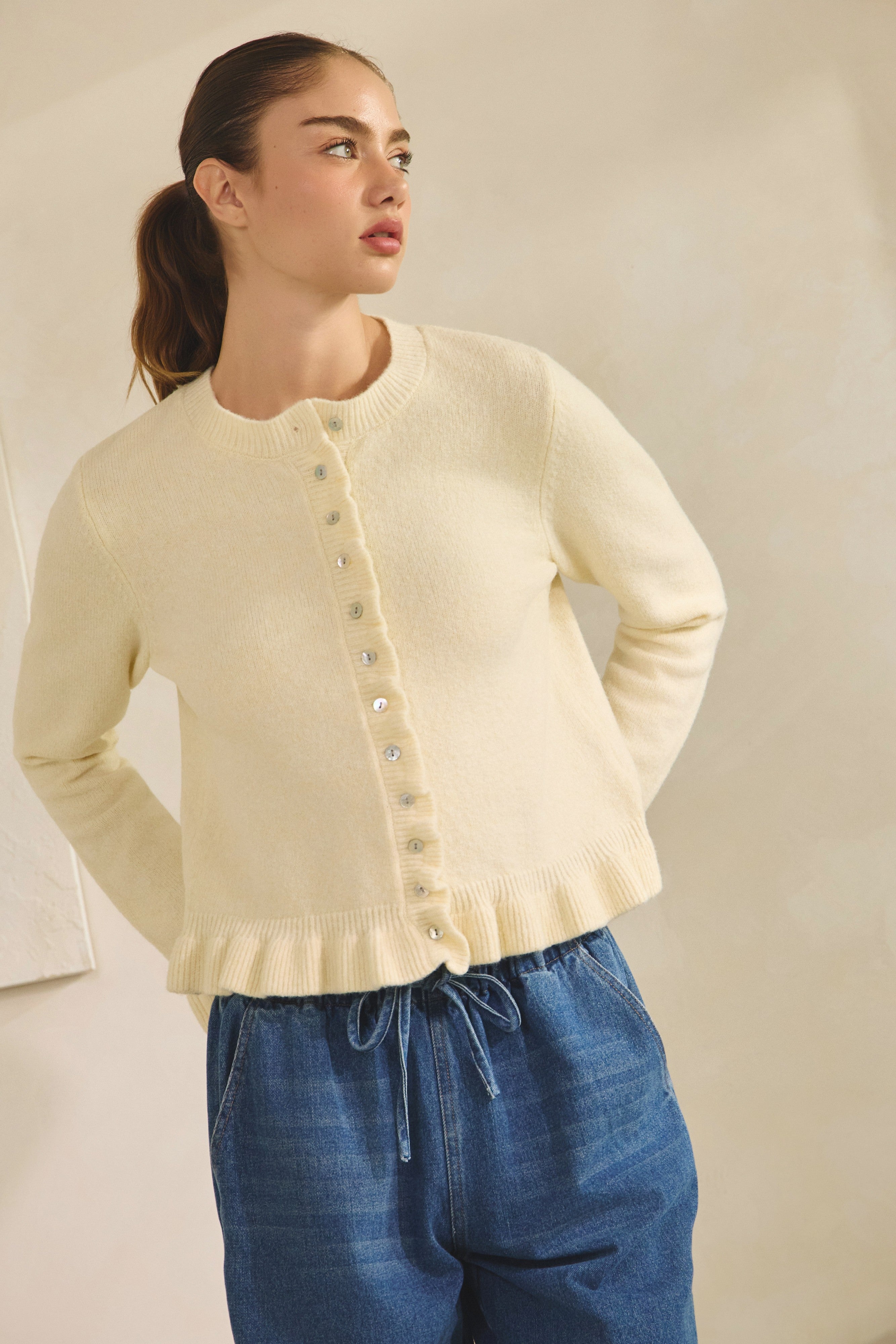 Ruffle Me Cozy Knit Cardigan – Brightside Boutique Ruffle Me Cozy Knit Cardigan – Brightside Boutique