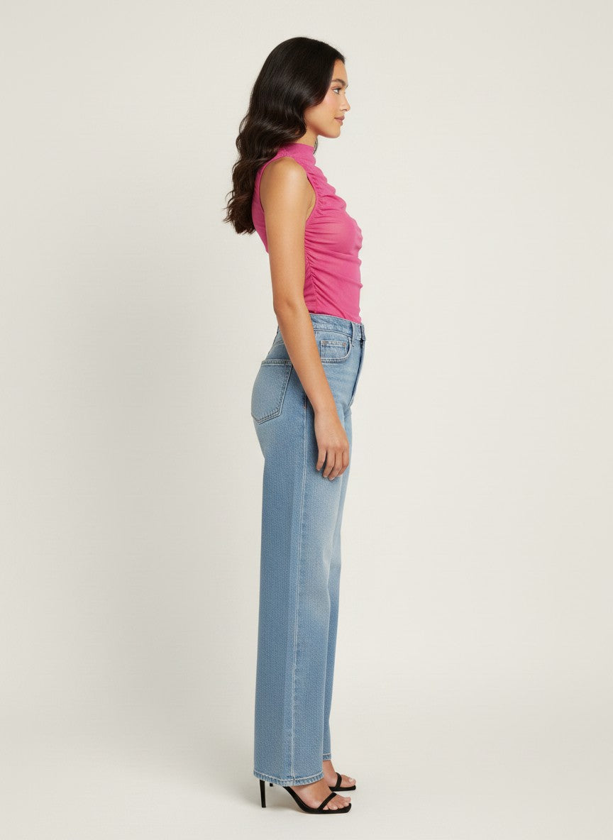 City Heat Ruched Mesh Tank Top