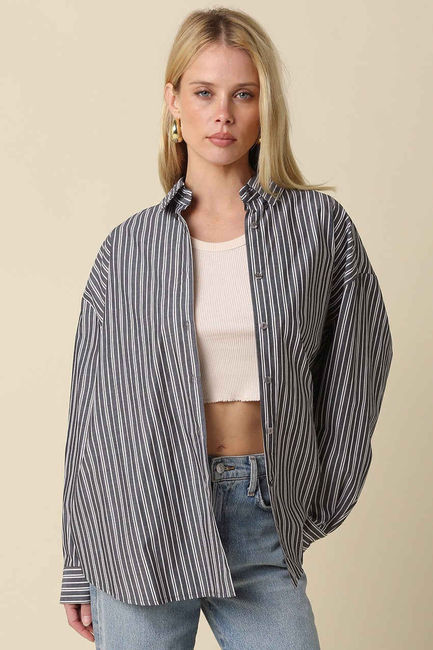 Macy Oversized Striped Shirt