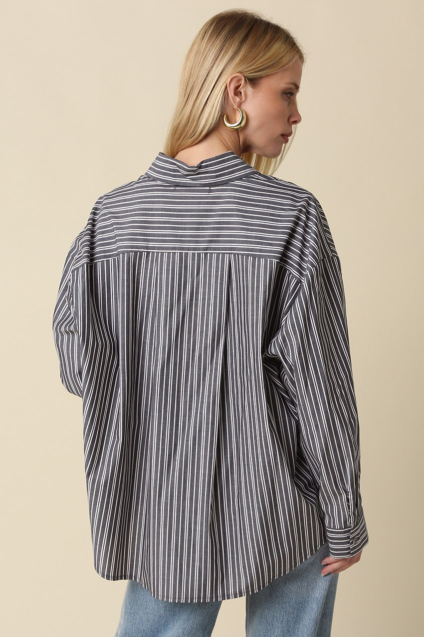 Macy Oversized Striped Shirt