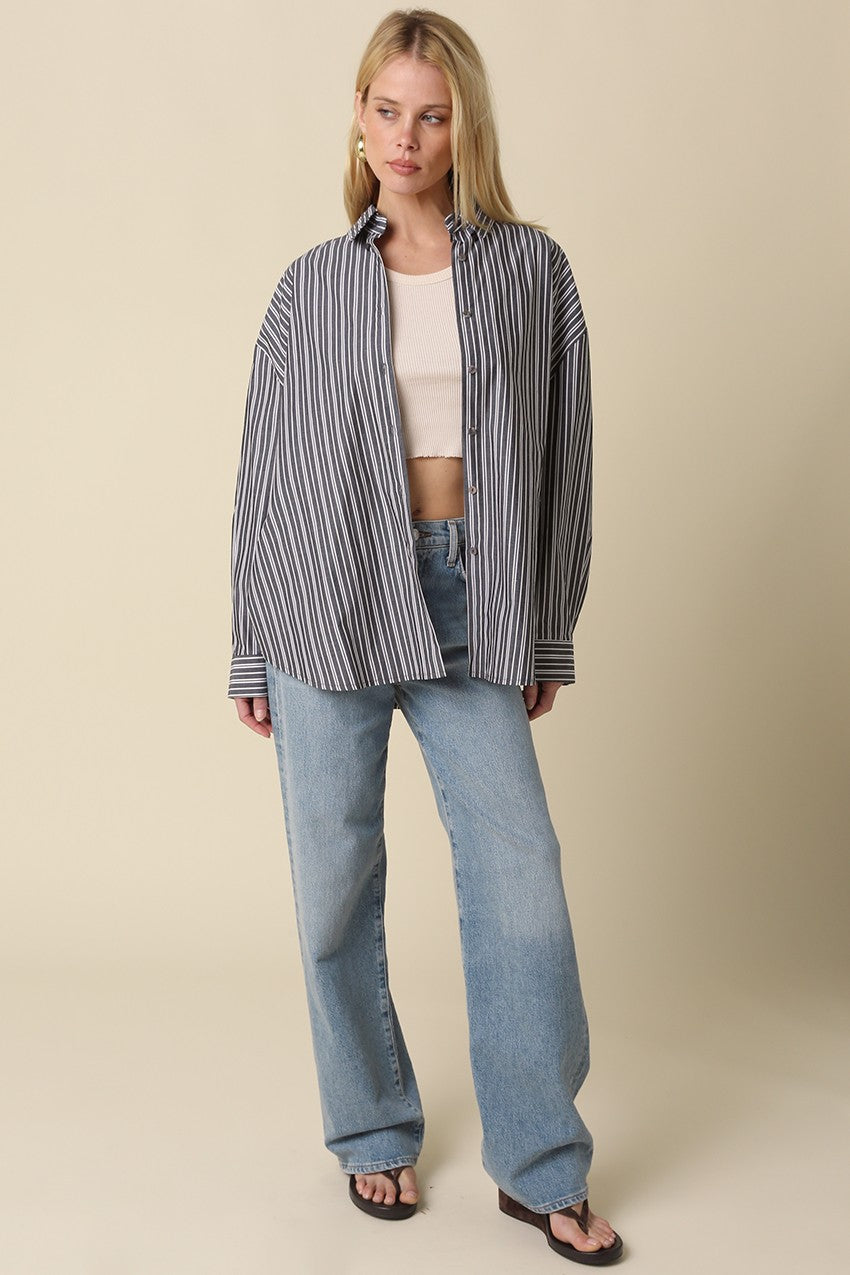Macy Oversized Striped Shirt