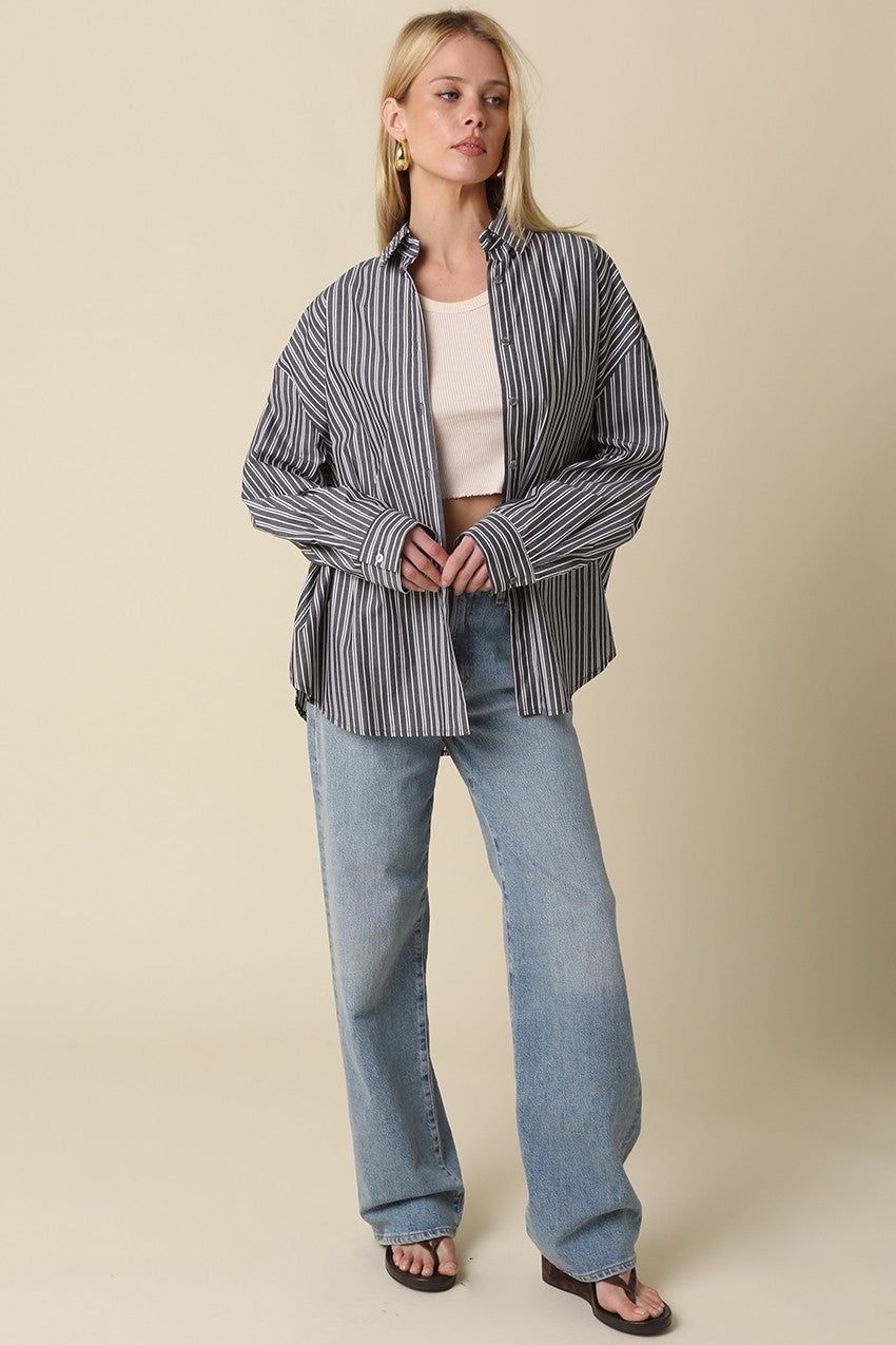 Macy Oversized Striped Shirt