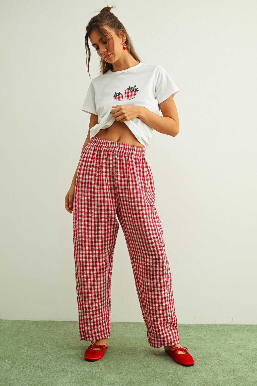 Berry Cute Gingham Pant