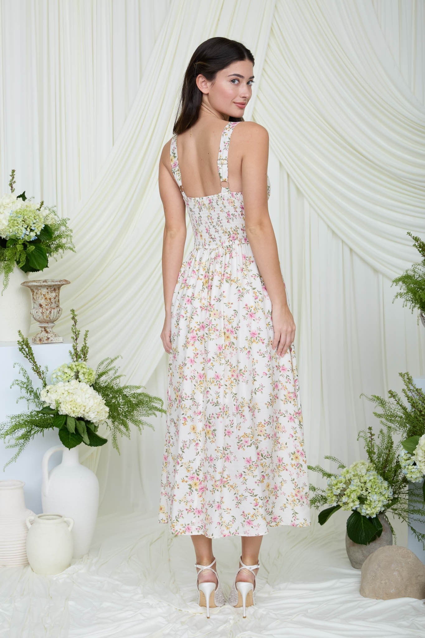 Lace Garden Corset Midi Dress