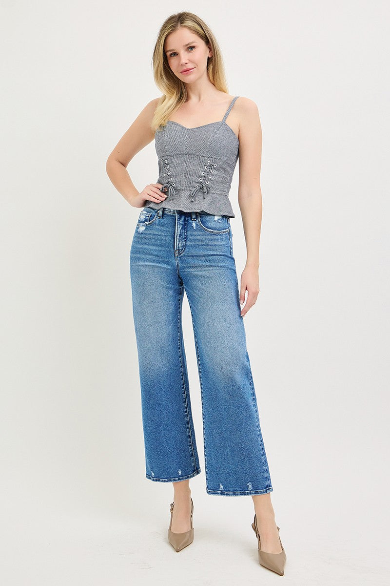 Wide Leg High Rise Jeans