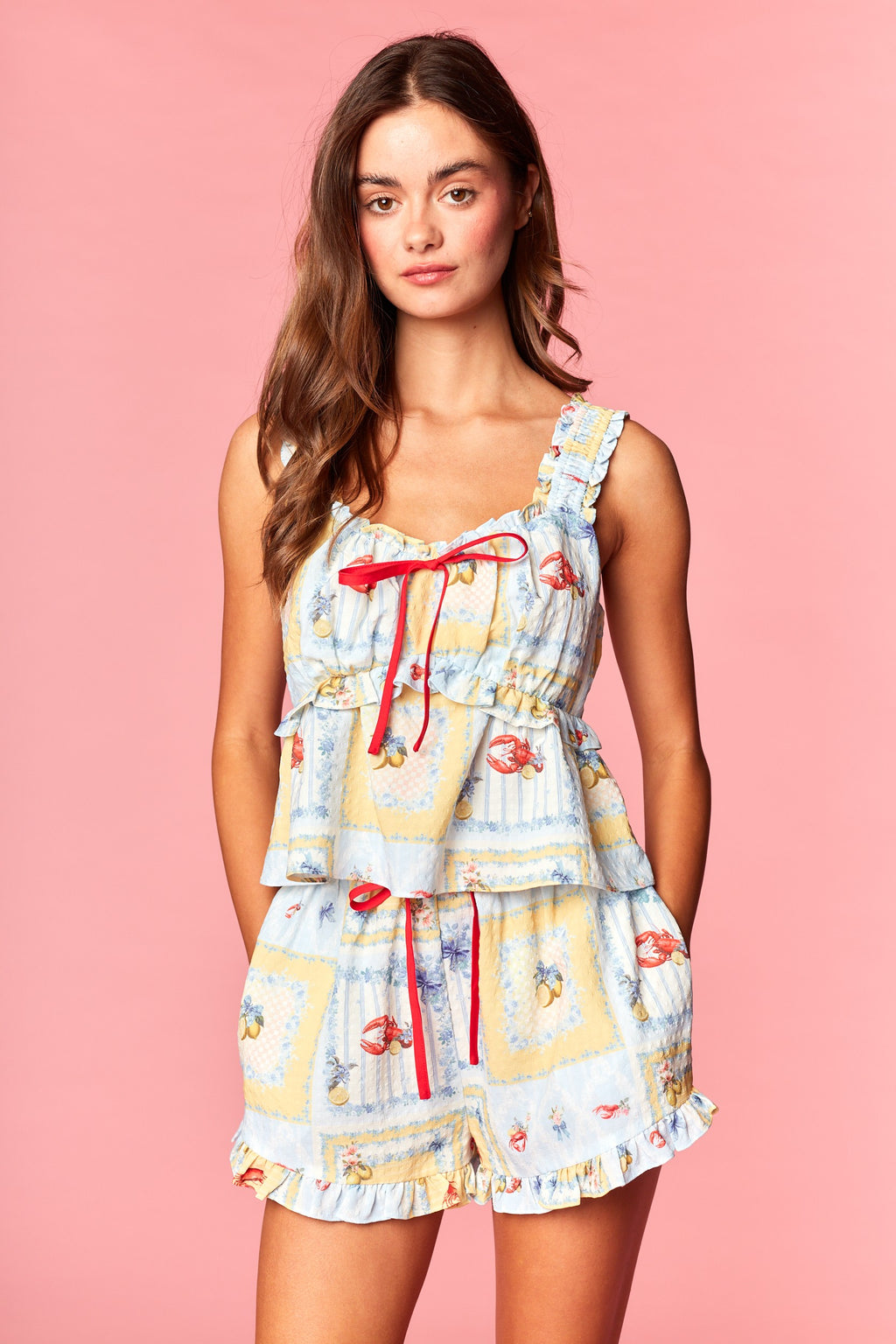 Lobster Lemon Print Lounge Set