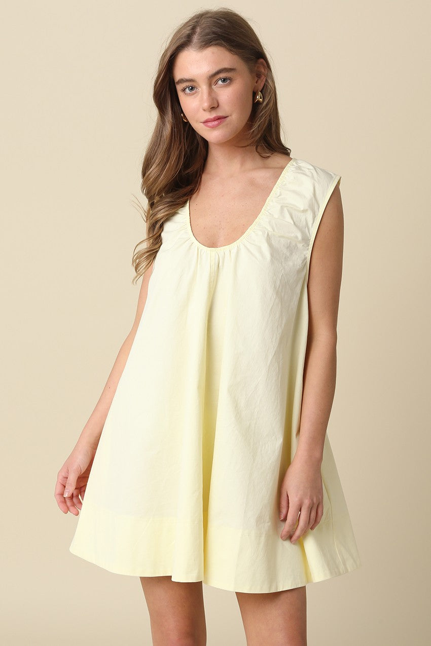 swing mini dress Checkered AnotherChill Embroidered detail mini dress Square neck Kasey Swing Mini Dress