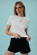 Cocktail Embroidered Ribbed Baby Tee