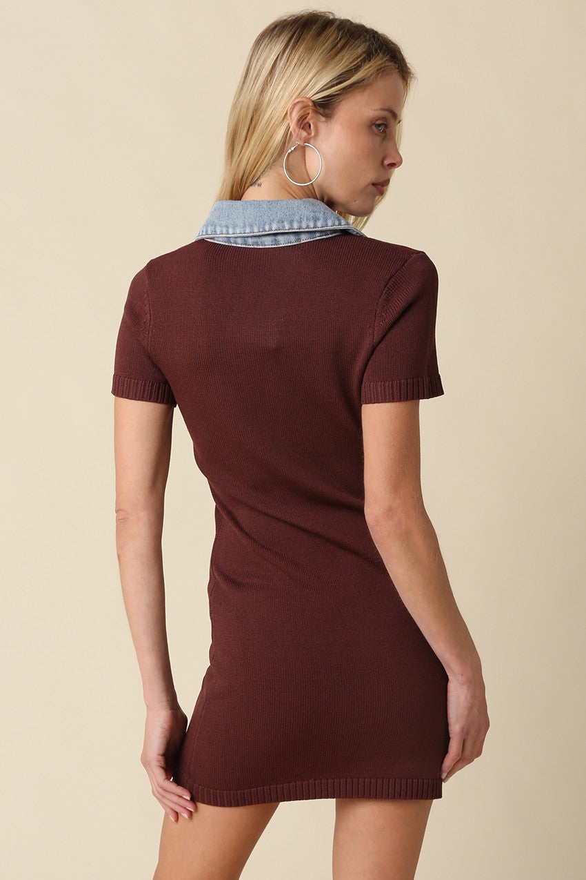 Bianca Collared Contrast Mini Dress