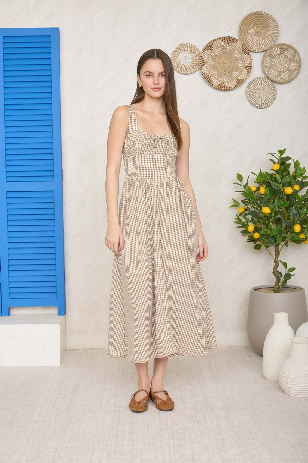 Plaid Affair Corset Midi Dress