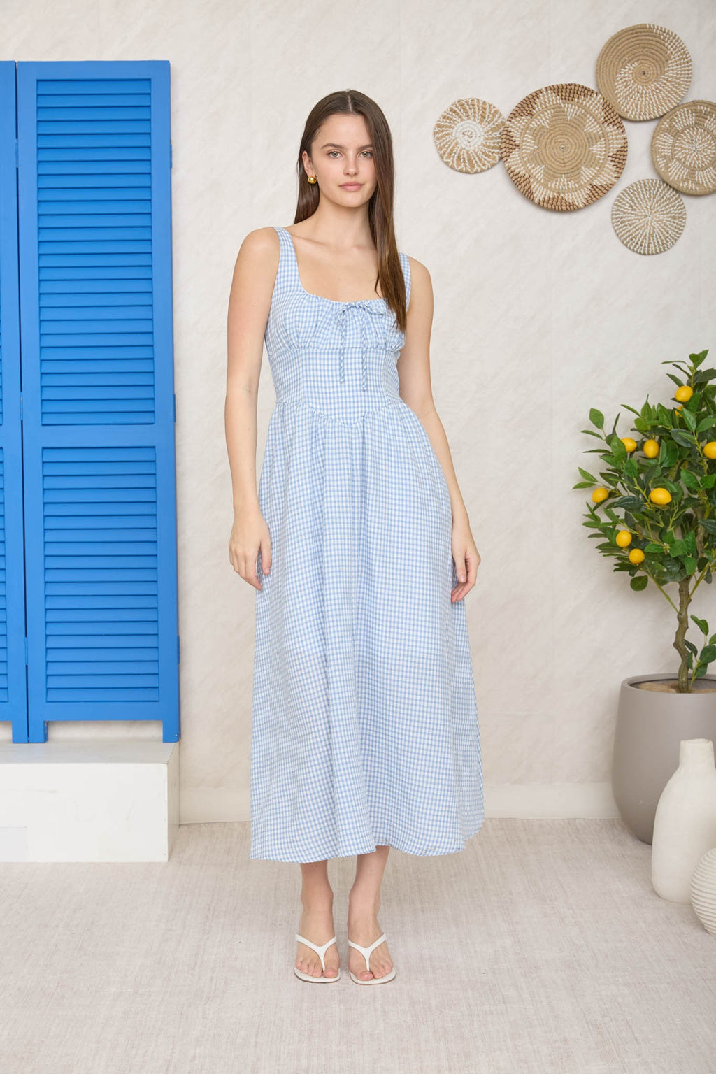 Plaid Affair Corset Midi Dress