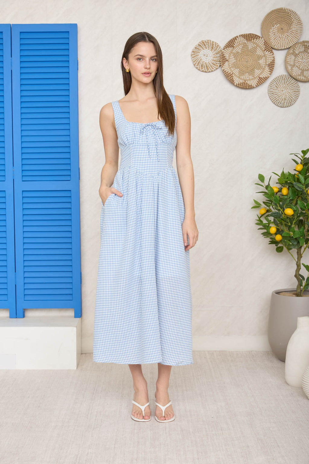 Plaid Affair Corset Midi Dress