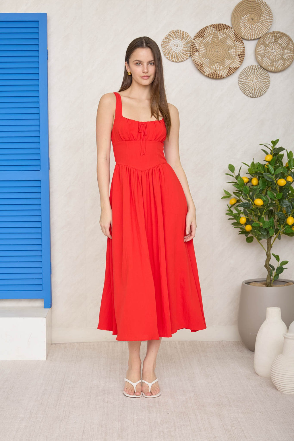 Flirty Knot Corset Midi Dress