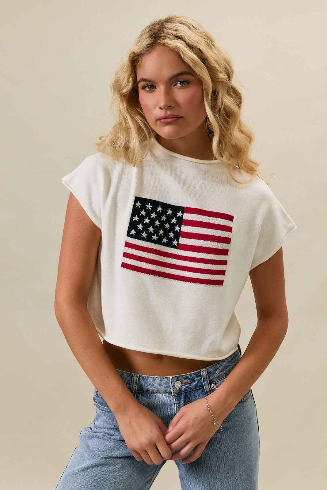 Stars & Stripes Mock Neck Sweater
