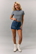 Essential Round Neck Striped Knit Top