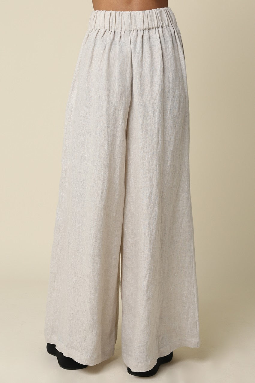 Jerri Linen Wide-leg Pants