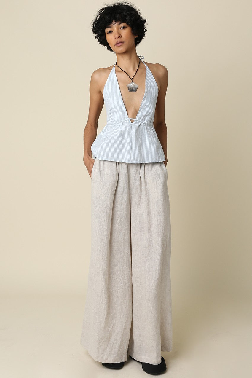 Jerri Linen Wide-leg Pants