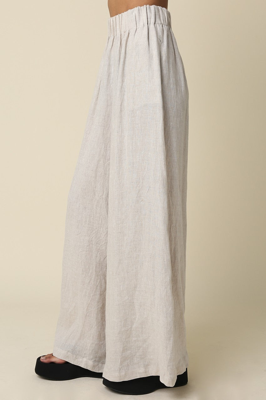 Jerri Linen Wide-leg Pants