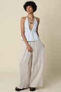 Jerri Linen Wide-leg Pants