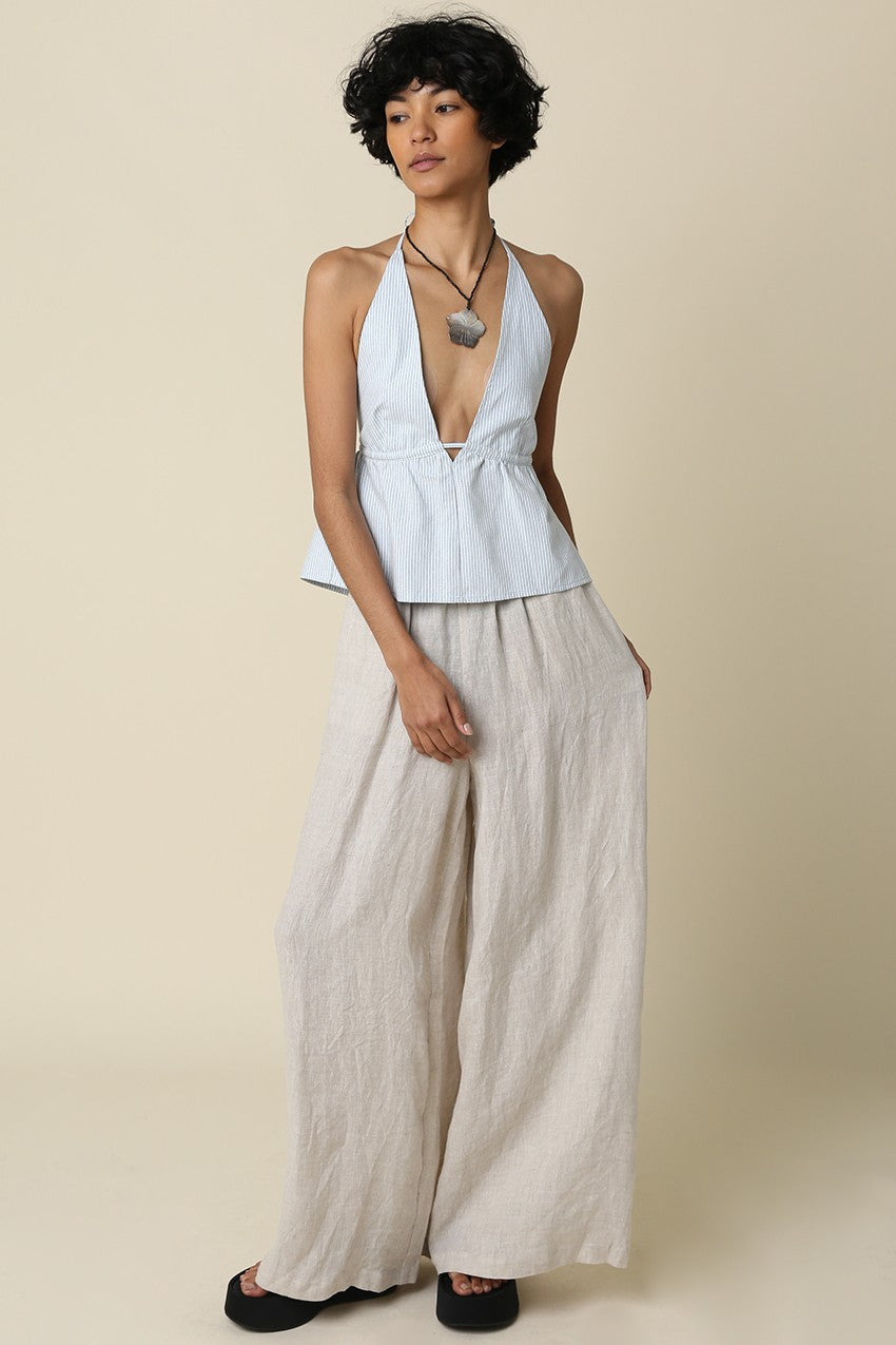 Jerri Linen Wide-leg Pants
