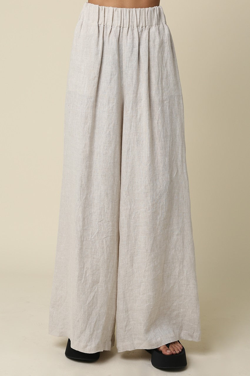 Jerri Linen Wide-leg Pants