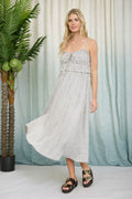 Daisy Drift Stripe Midi Dress