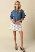 Marcie Polka Dot Flared Skort